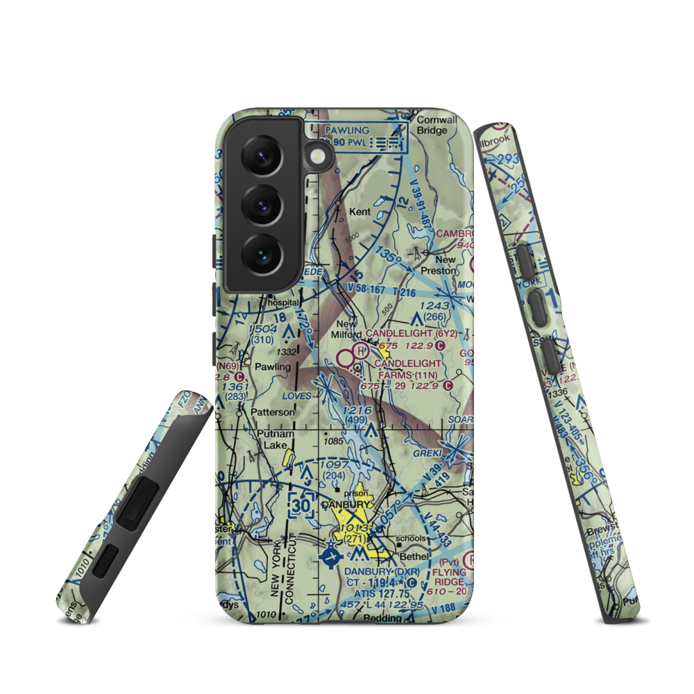 Candlelight Farms Airport (11N) VFR Sectional Samsung Phone Case Samsung Galaxy S22 model shown