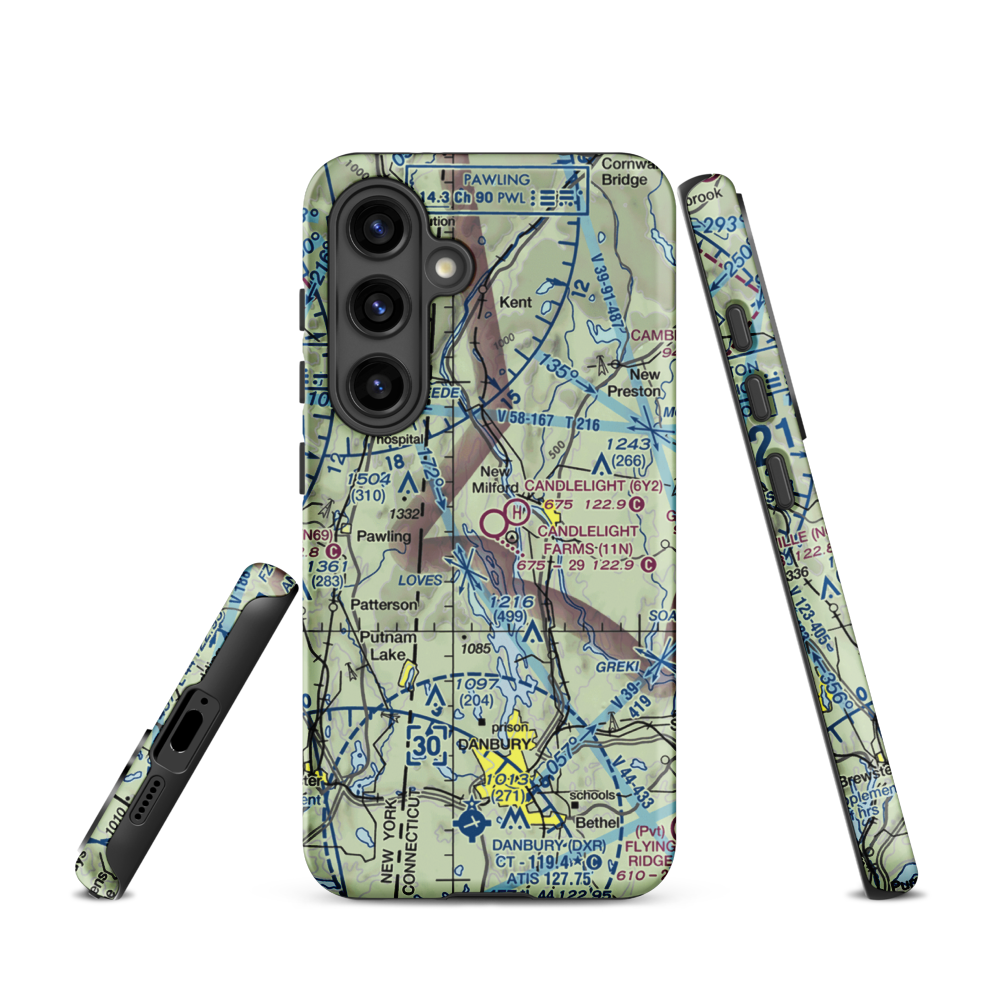 Candlelight Farms Airport (11N) VFR Sectional Samsung Phone Case Samsung Galaxy S24 model shown