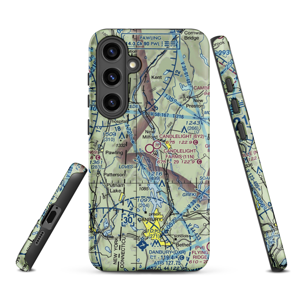 Candlelight Farms Airport (11N) VFR Sectional Samsung Phone Case Samsung Galaxy S24 Plus model shown