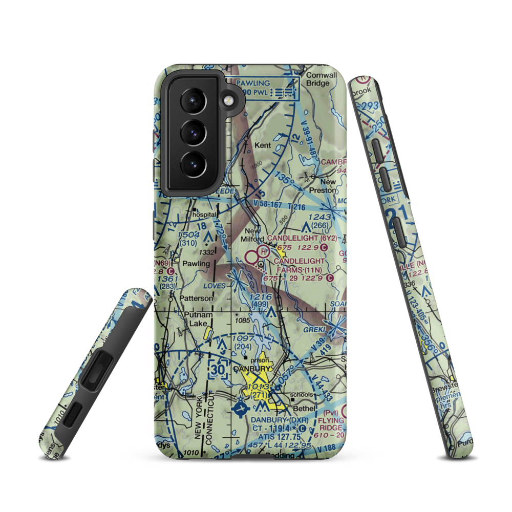 Candlelight Farms Airport (11N) VFR Sectional Samsung Phone Case Samsung Galaxy S21 model shown