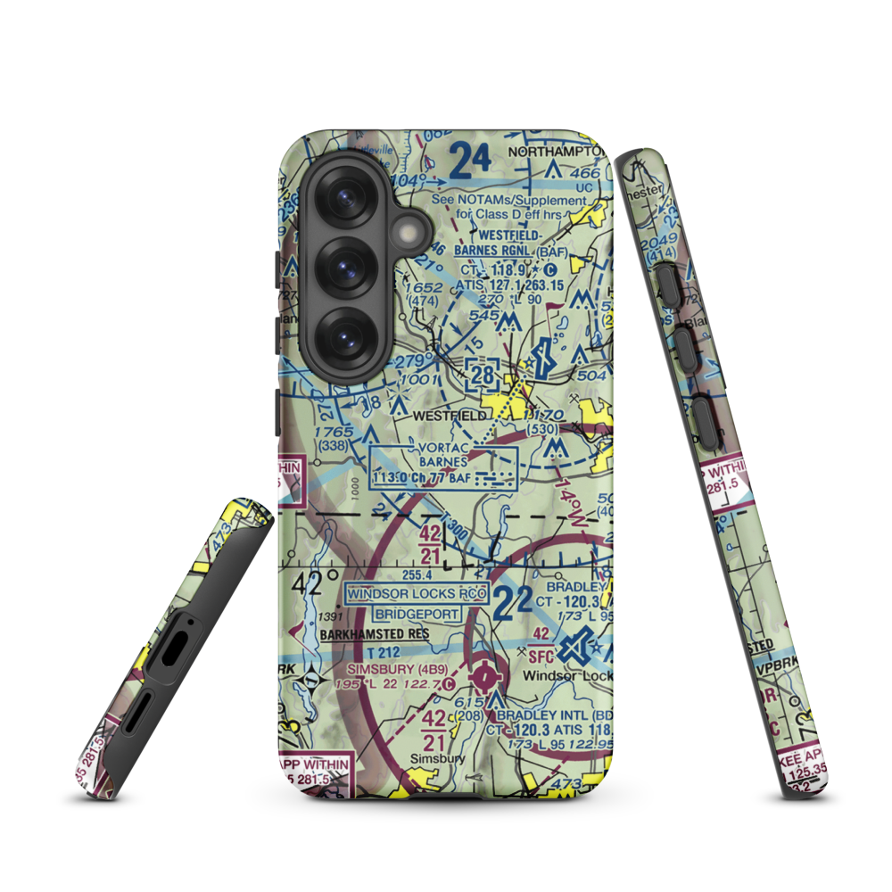 Cannizzaro Field (28MA) VFR Sectional Samsung Phone Case Samsung Galaxy S25 model shown