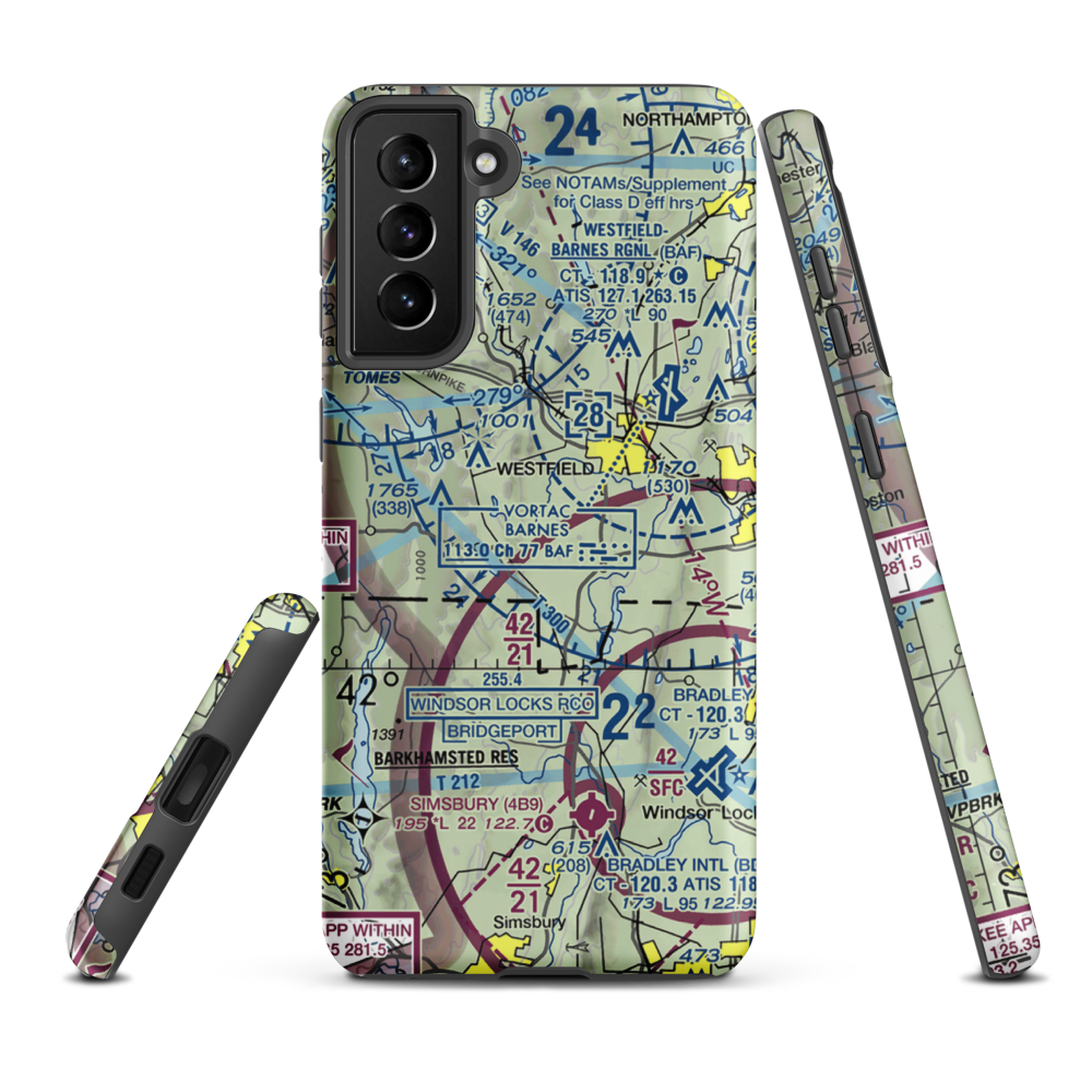 Cannizzaro Field (28MA) VFR Sectional Samsung Phone Case Samsung Galaxy S21 Plus model shown