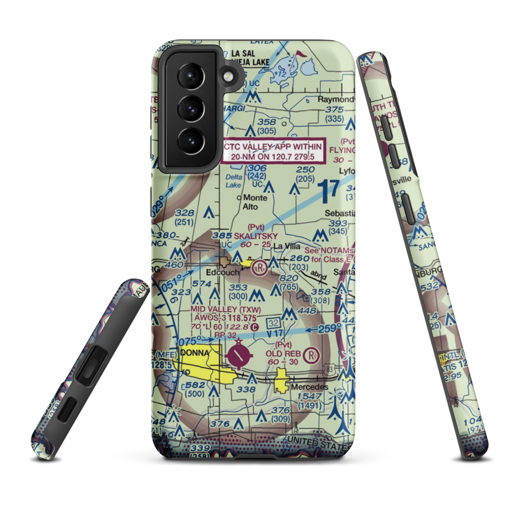 Cannon Aviation Airport (6XS5) VFR Sectional Samsung Phone Case Samsung Galaxy S21 FE model shown