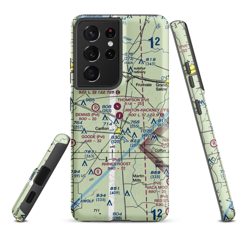Canton Hackney Airport (7F5) VFR Sectional Samsung Phone Case Samsung Galaxy S21 Ultra model shown
