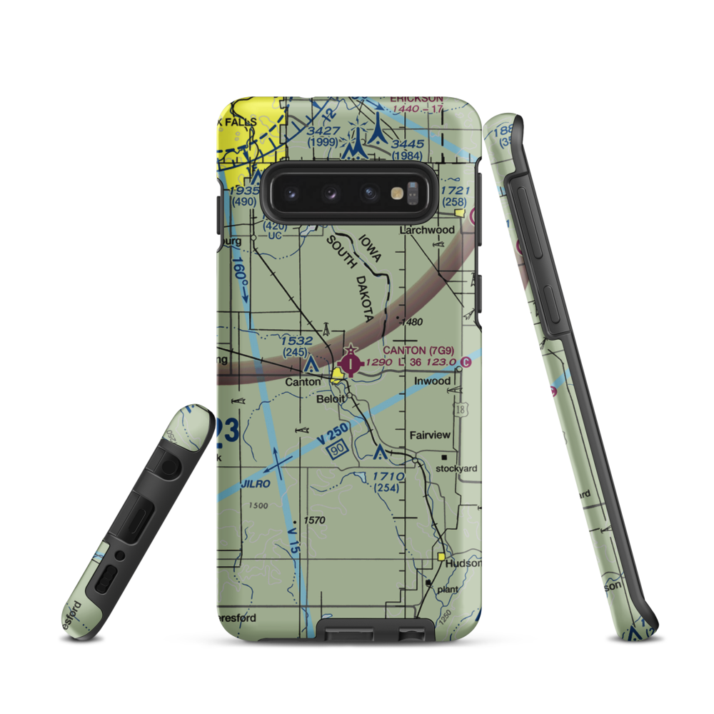 Canton Municipal Airport (7G9) VFR Sectional Samsung Phone Case Samsung Galaxy S10 model shown