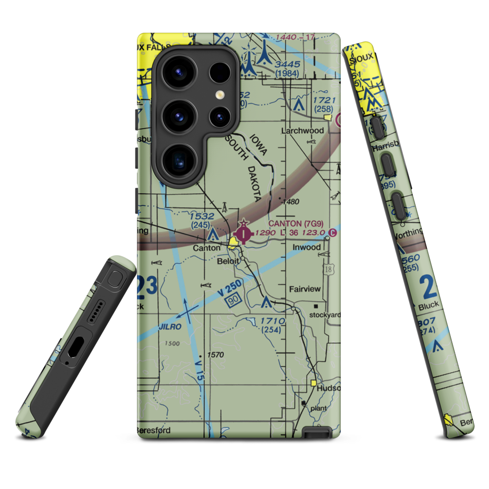 Canton Municipal Airport (7G9) VFR Sectional Samsung Phone Case Samsung Galaxy S24 Ultra model shown