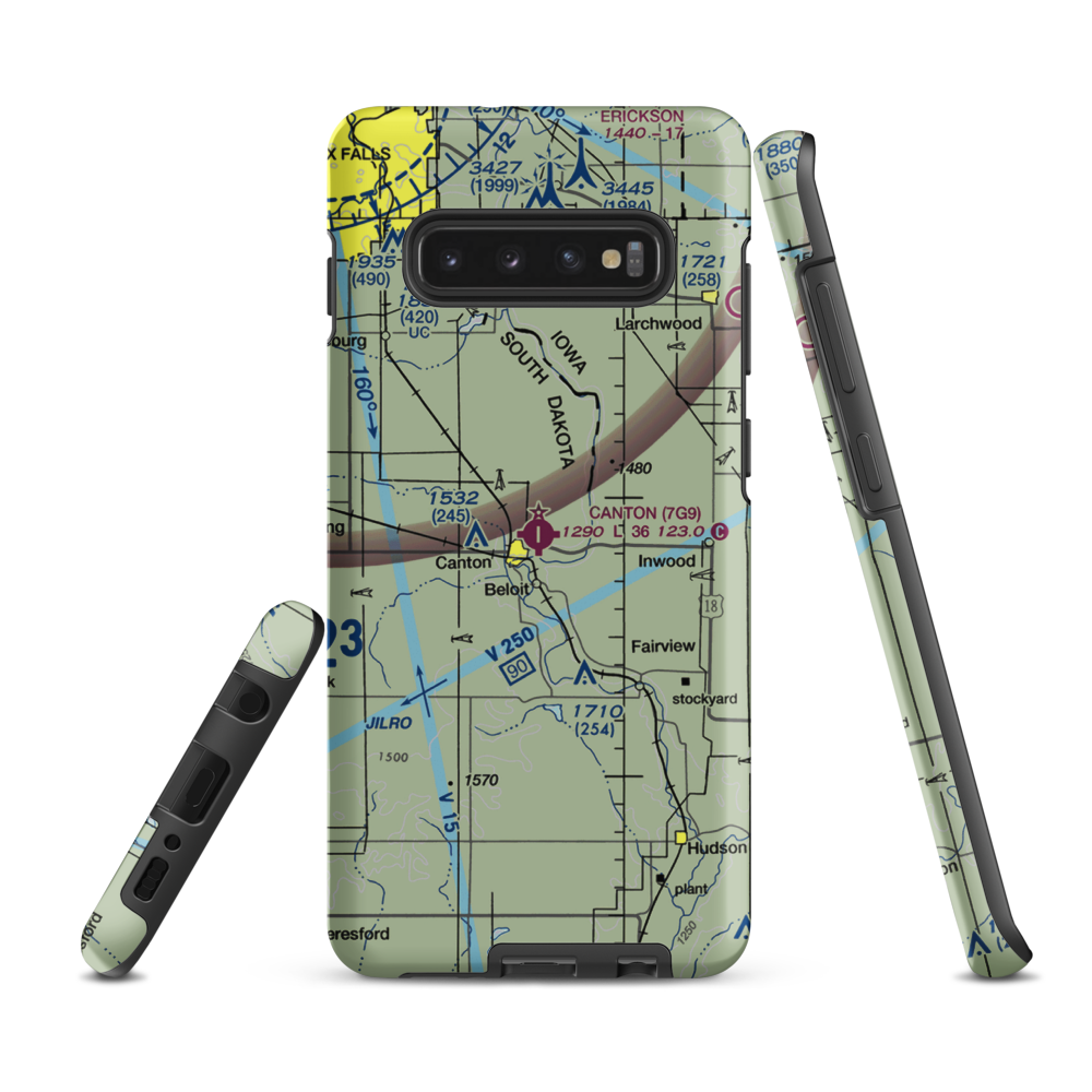 Canton Municipal Airport (7G9) VFR Sectional Samsung Phone Case Samsung Galaxy S10 Plus model shown