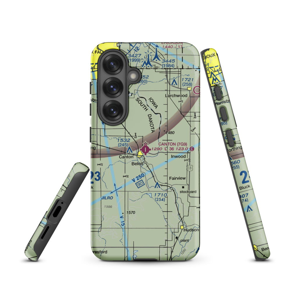 Canton Municipal Airport (7G9) VFR Sectional Samsung Phone Case Samsung Galaxy S25 model shown