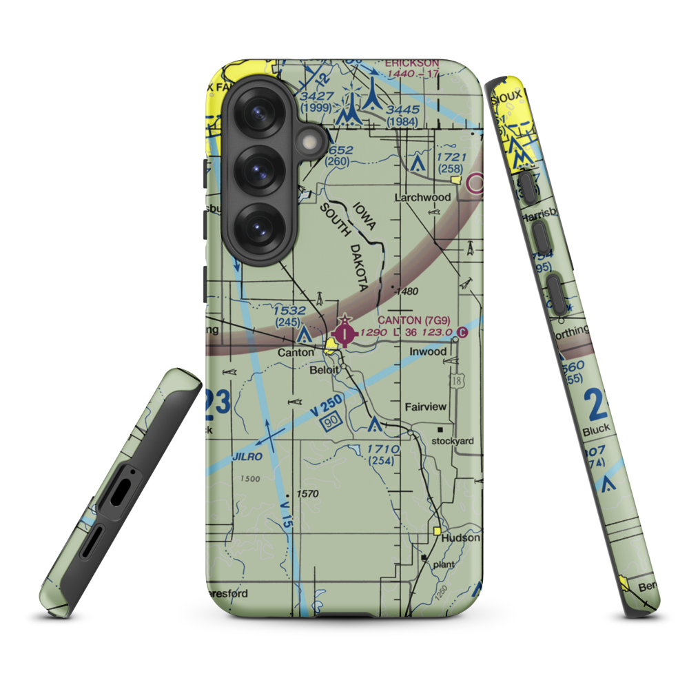 Canton Municipal Airport (7G9) VFR Sectional Samsung Phone Case Samsung Galaxy S25 Plus model shown