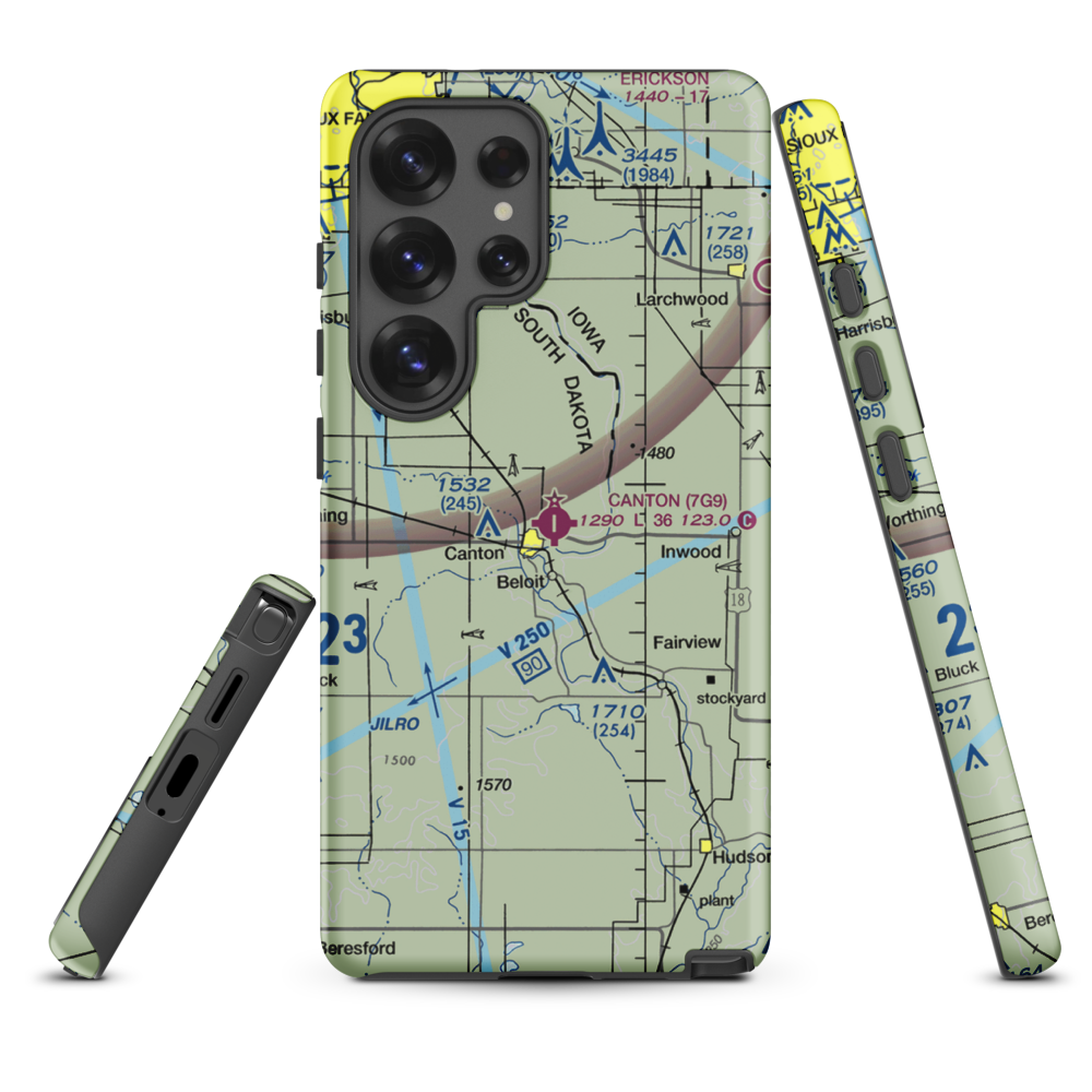 Canton Municipal Airport (7G9) VFR Sectional Samsung Phone Case Samsung Galaxy S25 Ultra model shown