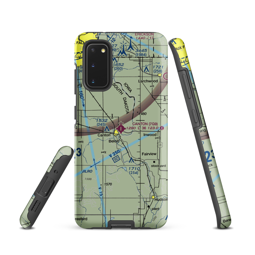 Canton Municipal Airport (7G9) VFR Sectional Samsung Phone Case Samsung Galaxy S20 model shown