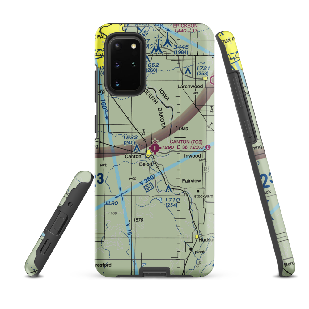 Canton Municipal Airport (7G9) VFR Sectional Samsung Phone Case Samsung Galaxy S20 Plus model shown