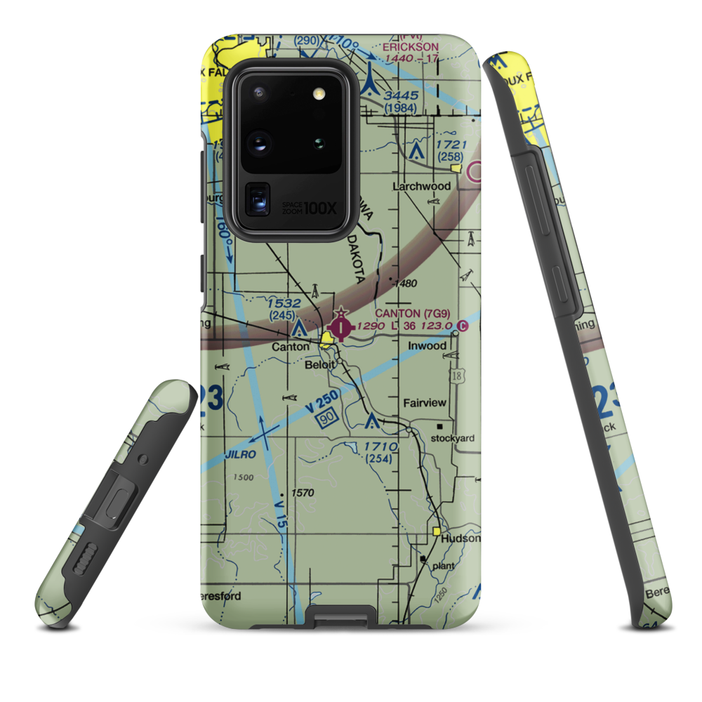 Canton Municipal Airport (7G9) VFR Sectional Samsung Phone Case Samsung Galaxy S20 Ultra model shown