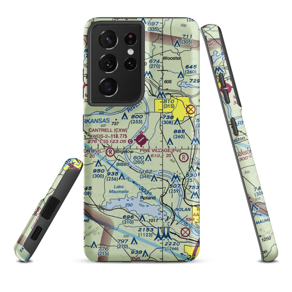 Cantrell Field Airport (CXW) VFR Sectional Samsung Phone Case Samsung Galaxy S21 Plus model shown