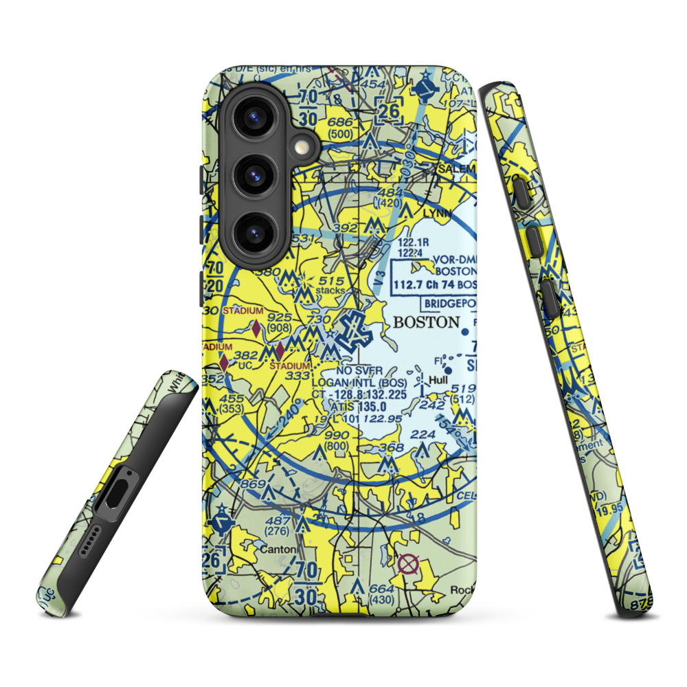 Cape Air Seaplanes on Boston Harbor Seaplane Base (BNH) VFR Sectional Samsung Phone Case Samsung Galaxy S24 Plus model shown