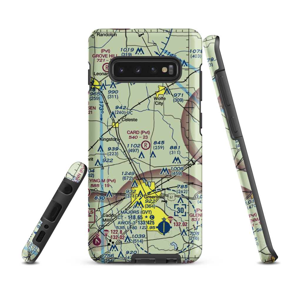 Card Aerodrome (0TX9) VFR Sectional Samsung Phone Case Samsung Galaxy S10 Plus model shown