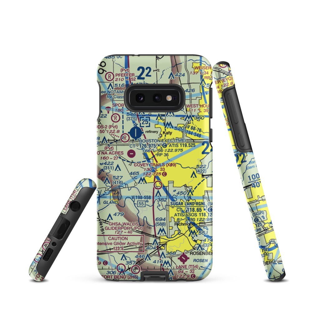 Cardiff Brothers Airport (US-0240) VFR Sectional Samsung Phone Case Samsung Galaxy S10e model shown