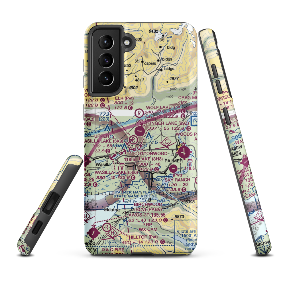 Cardwell Strip (34AK) VFR Sectional Samsung Phone Case Samsung Galaxy S21 Plus model shown