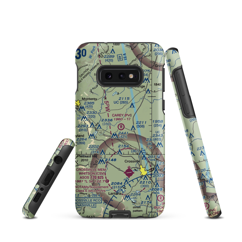 Carey Airport (TN56) VFR Sectional Samsung Phone Case Samsung Galaxy S10e model shown