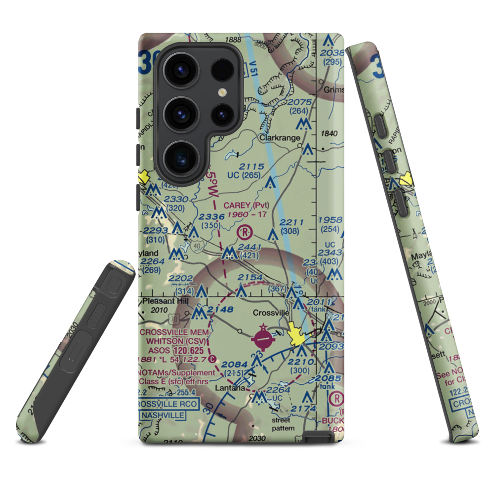 Carey Airport (TN56) VFR Sectional Samsung Phone Case Samsung Galaxy S23 Ultra model shown