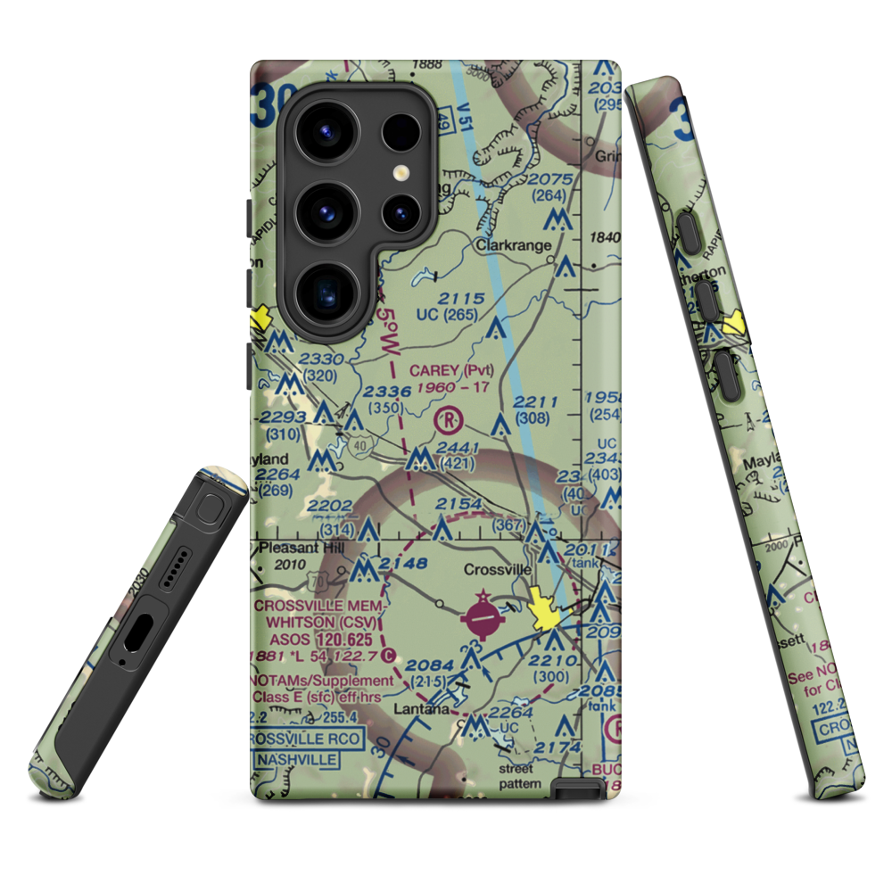 Carey Airport (TN56) VFR Sectional Samsung Phone Case Samsung Galaxy S24 Ultra model shown