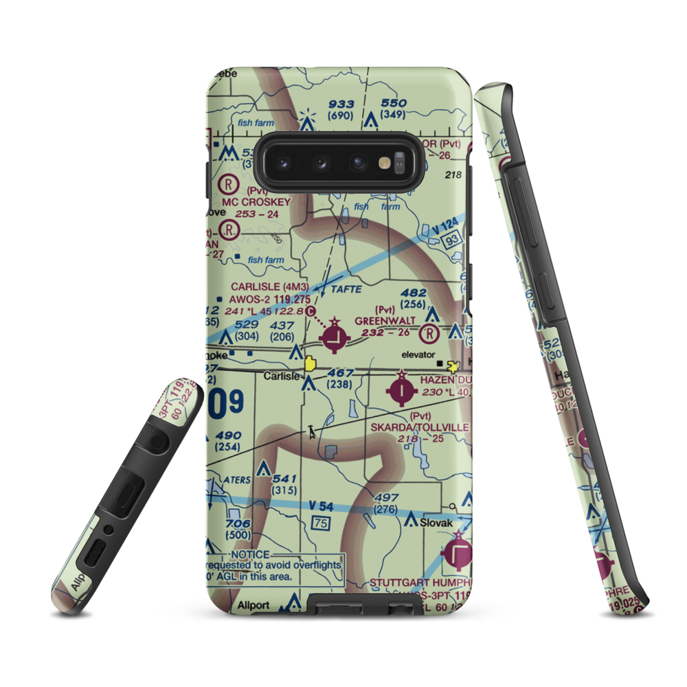 Carlisle Municipal Airport (4M3) VFR Sectional Samsung Phone Case Samsung Galaxy S10e model shown