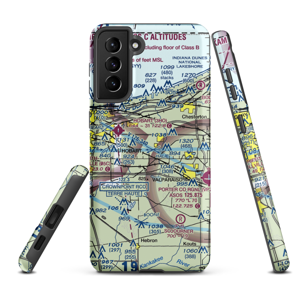 Carlson Farm Airport (3IN3) VFR Sectional Samsung Phone Case Samsung Galaxy S21 Plus model shown