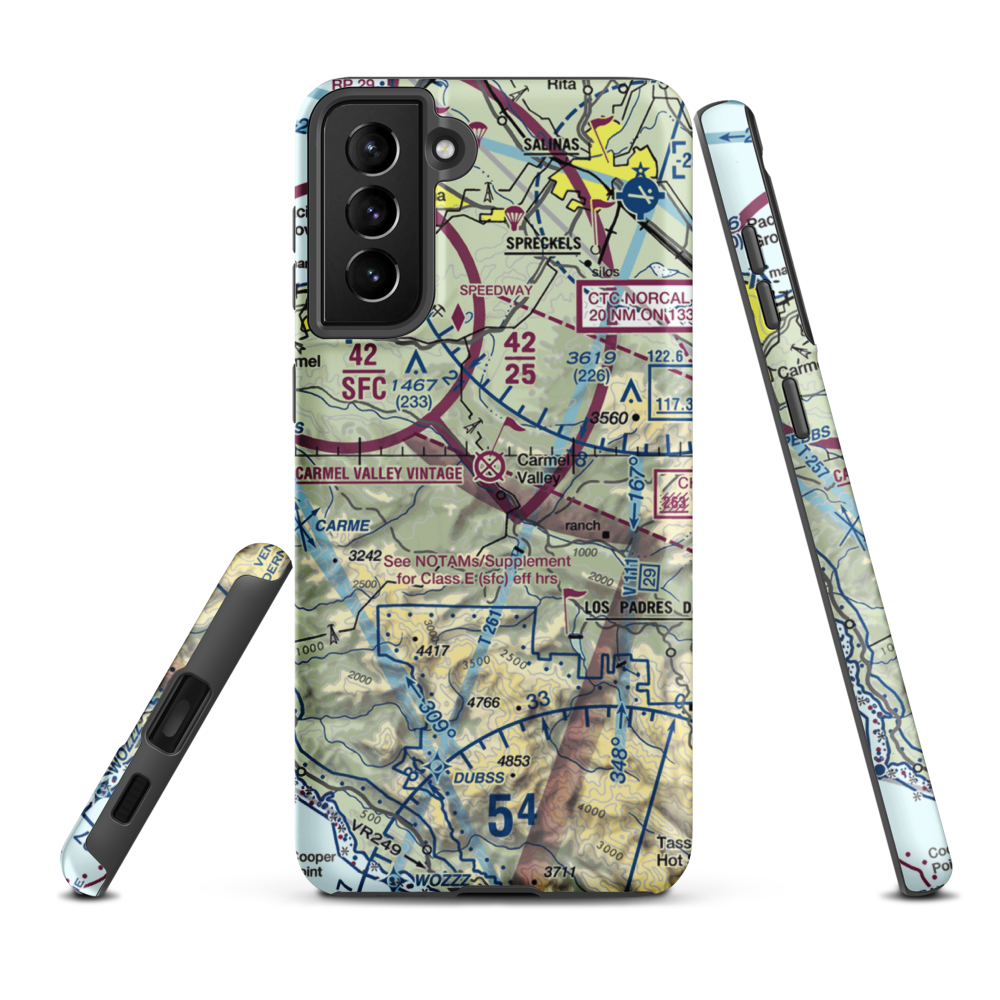 Carmel Valley (O62) VFR Sectional Samsung Phone Case Samsung Galaxy S21 Plus model shown
