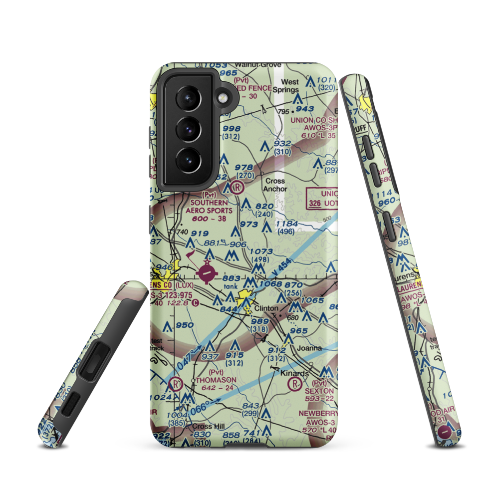 Carolina Cow Country Airport (17SC) VFR Sectional Samsung Phone Case Samsung Galaxy S21 model shown