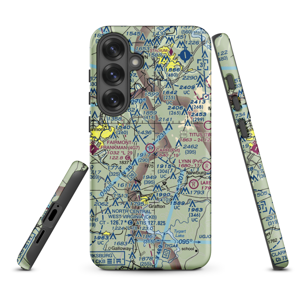 Carr Airport (WV65) VFR Sectional Samsung Phone Case Samsung Galaxy S25 Plus model shown