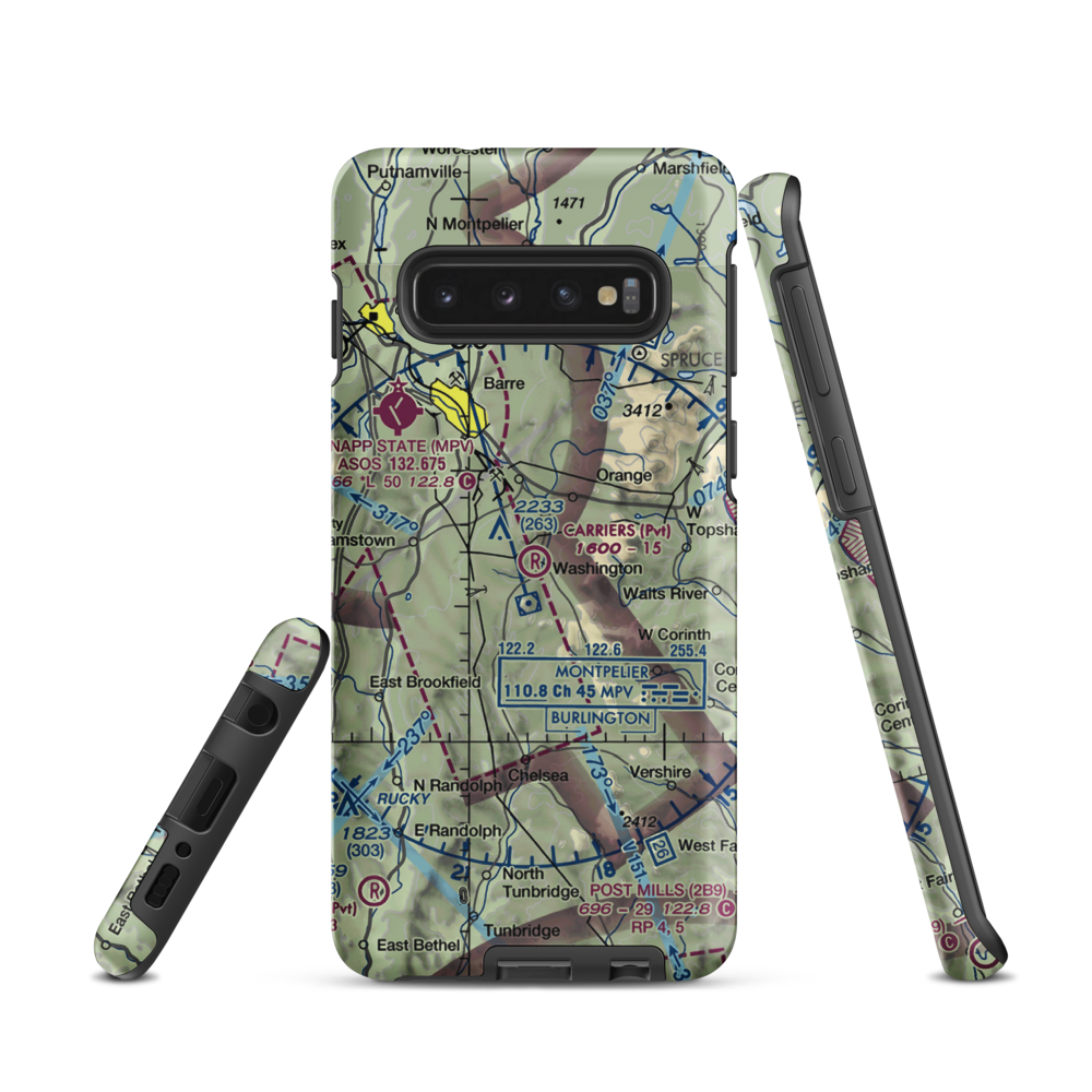 Carriers Skypark Airport (VT31) VFR Sectional Samsung Phone Case Samsung Galaxy S10 model shown