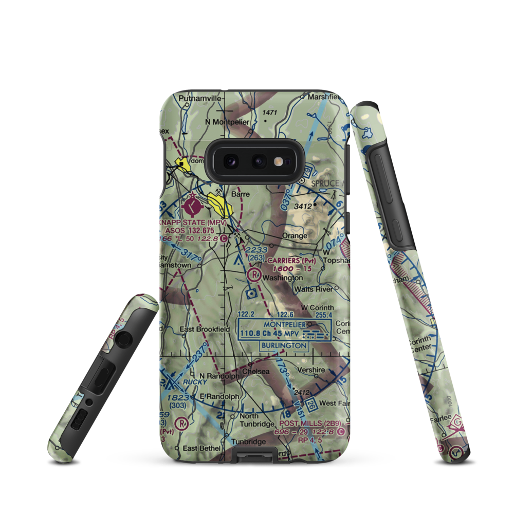Carriers Skypark Airport (VT31) VFR Sectional Samsung Phone Case Samsung Galaxy S10 Plus model shown