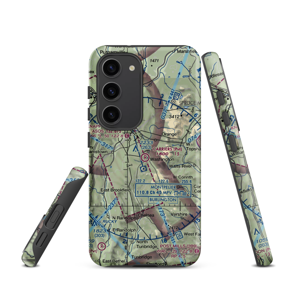 Carriers Skypark Airport (VT31) VFR Sectional Samsung Phone Case Samsung Galaxy S23 model shown