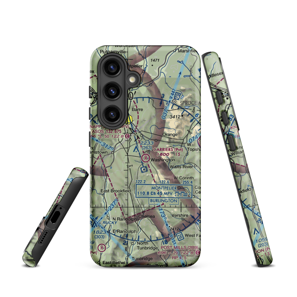 Carriers Skypark Airport (VT31) VFR Sectional Samsung Phone Case Samsung Galaxy S24 model shown