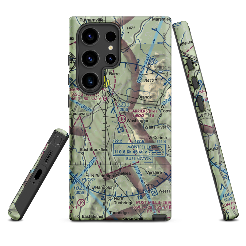Carriers Skypark Airport (VT31) VFR Sectional Samsung Phone Case Samsung Galaxy S24 Ultra model shown