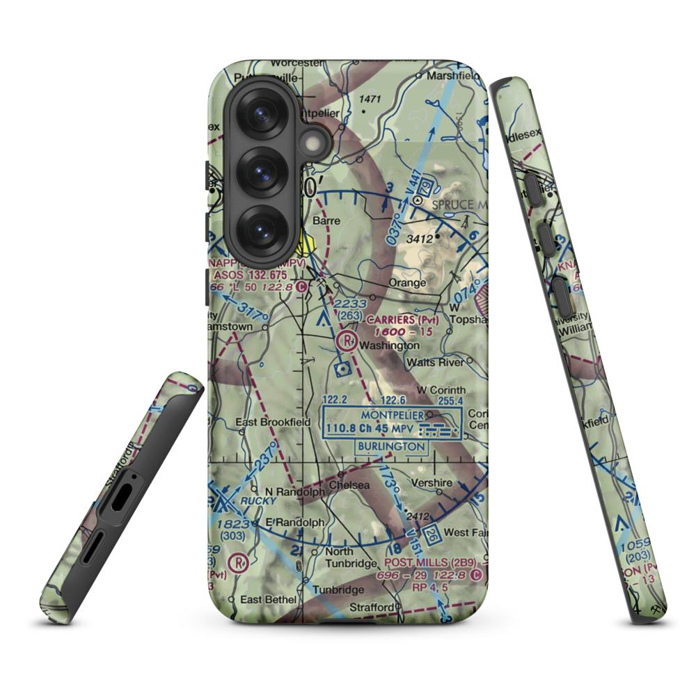 Carriers Skypark Airport (VT31) VFR Sectional Samsung Phone Case Samsung Galaxy S25 Plus model shown