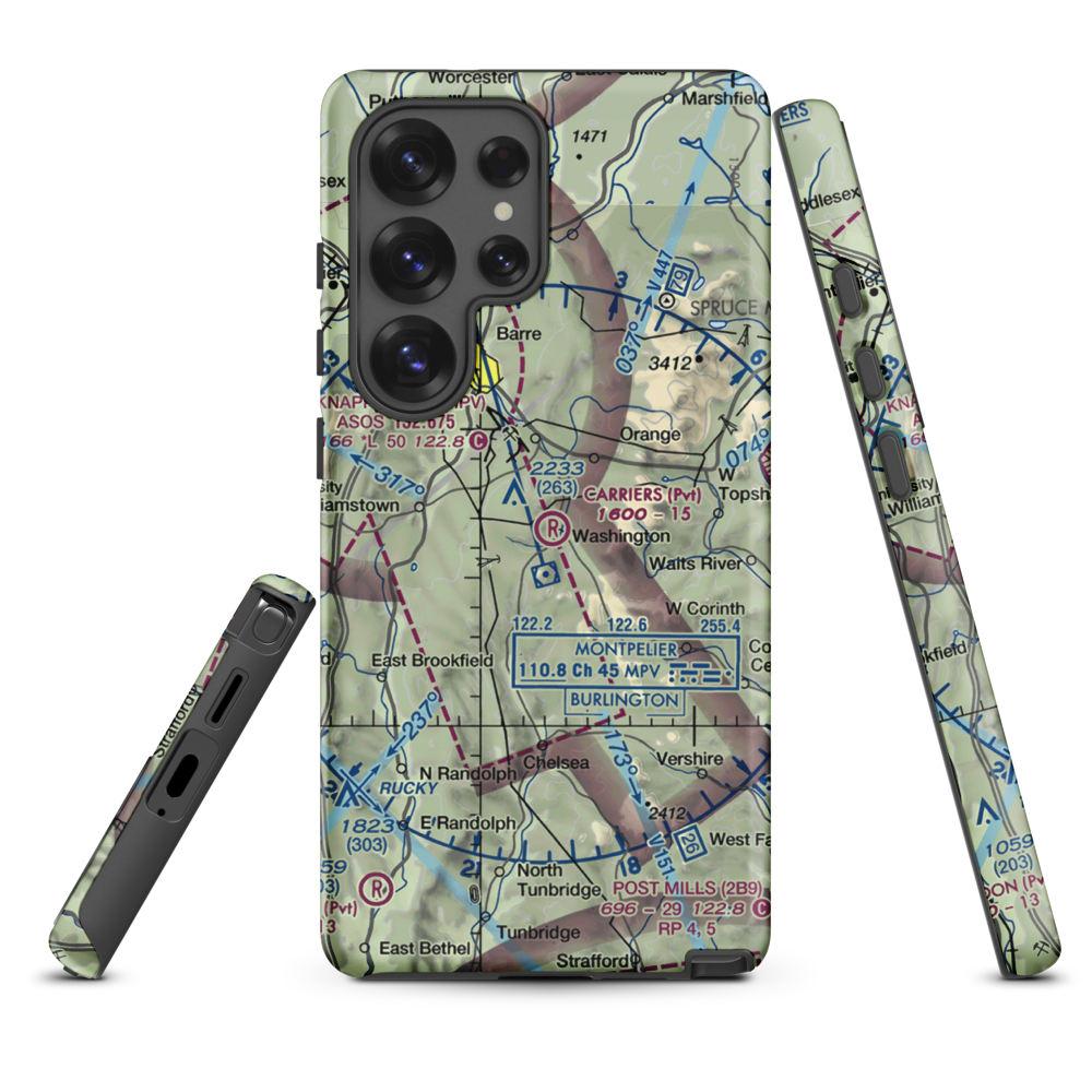 Carriers Skypark Airport (VT31) VFR Sectional Samsung Phone Case Samsung Galaxy S25 Ultra model shown