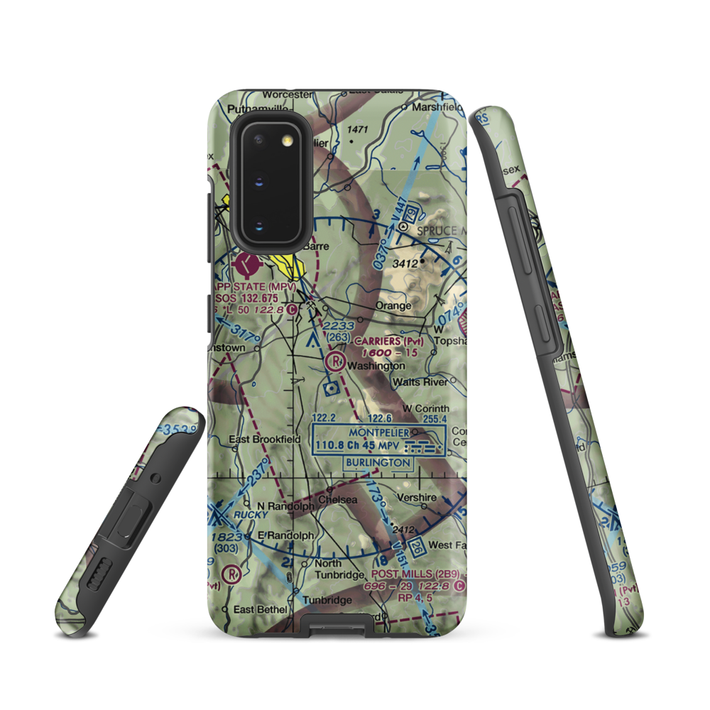 Carriers Skypark Airport (VT31) VFR Sectional Samsung Phone Case Samsung Galaxy S20 model shown