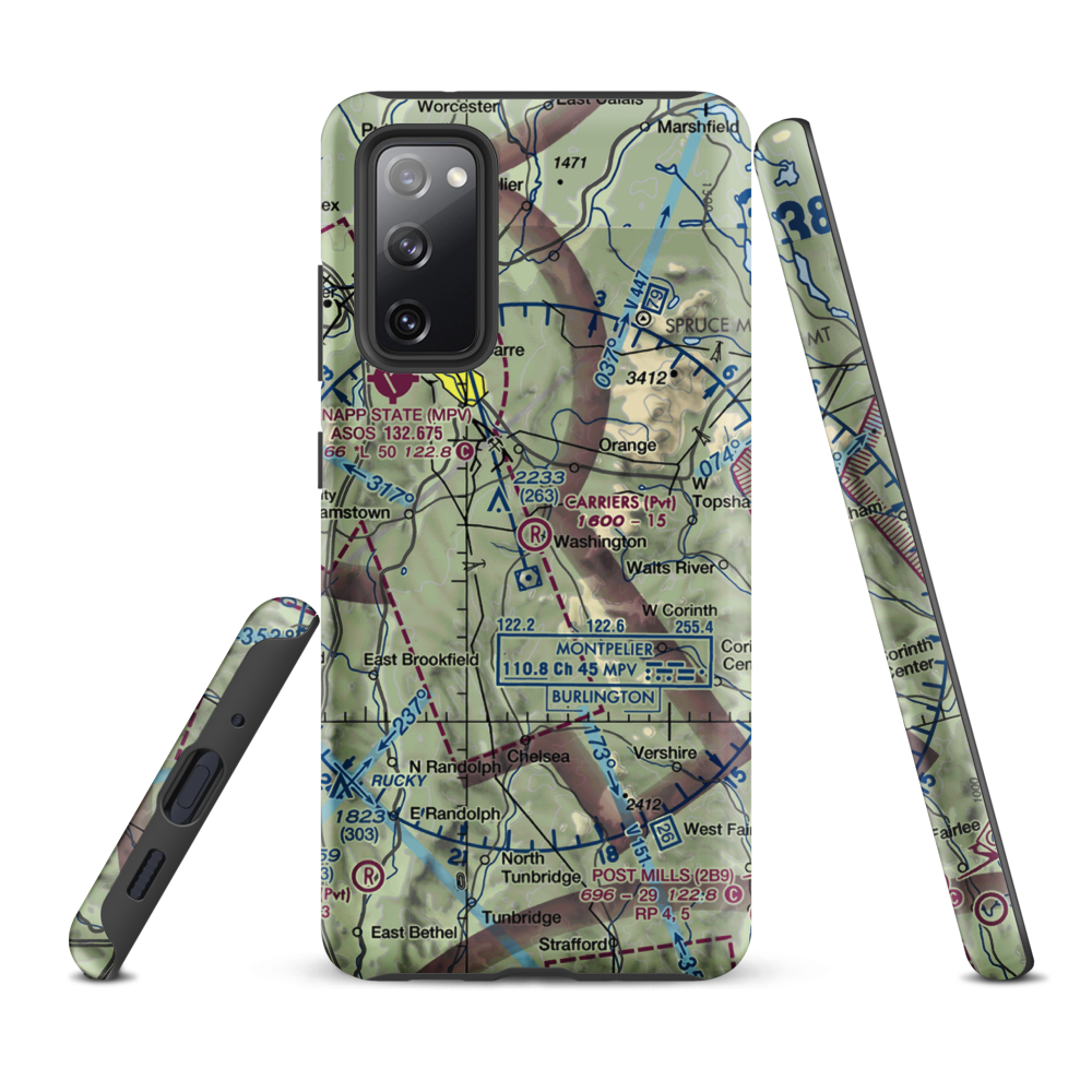Carriers Skypark Airport (VT31) VFR Sectional Samsung Phone Case Samsung Galaxy S20 FE model shown