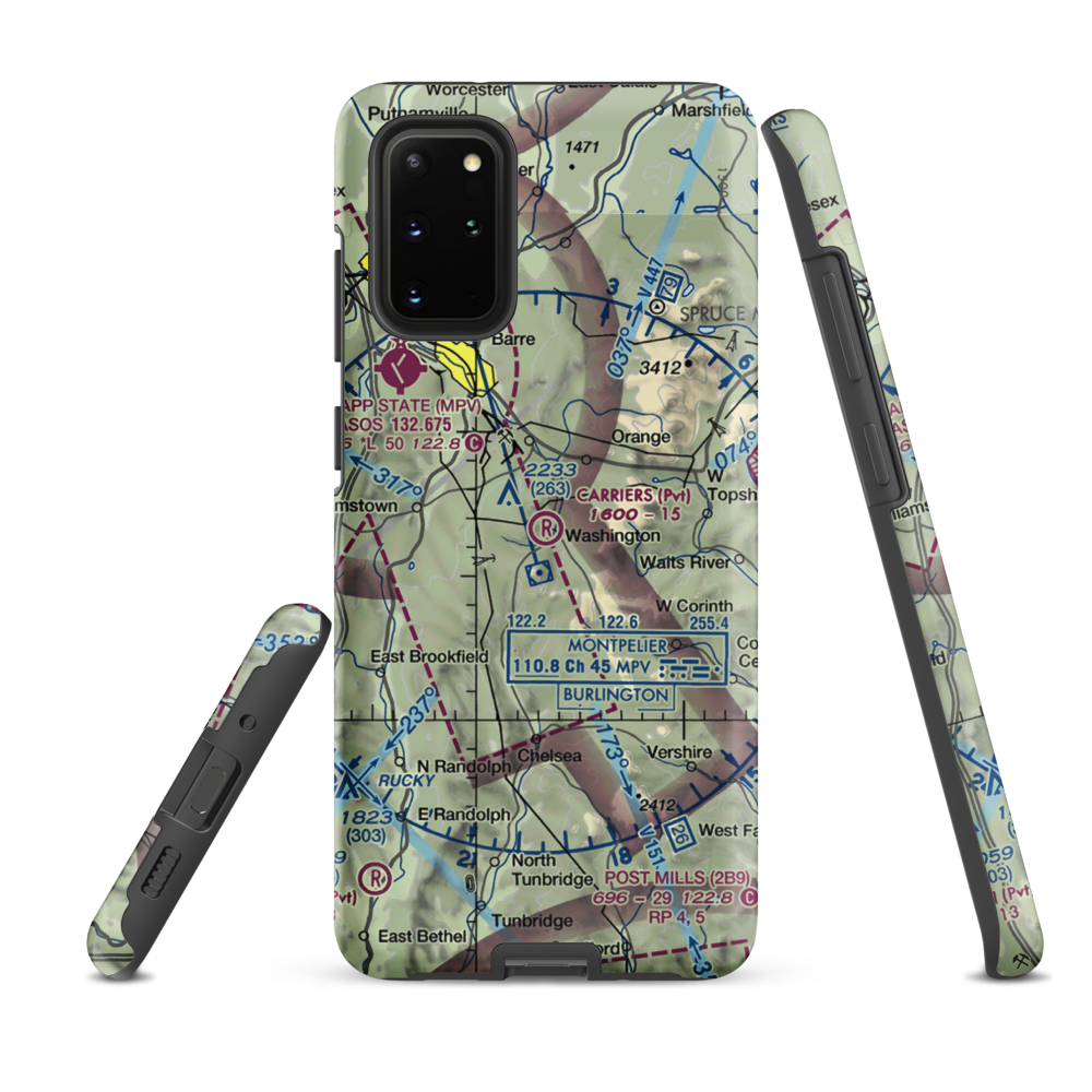 Carriers Skypark Airport (VT31) VFR Sectional Samsung Phone Case Samsung Galaxy S20 Plus model shown
