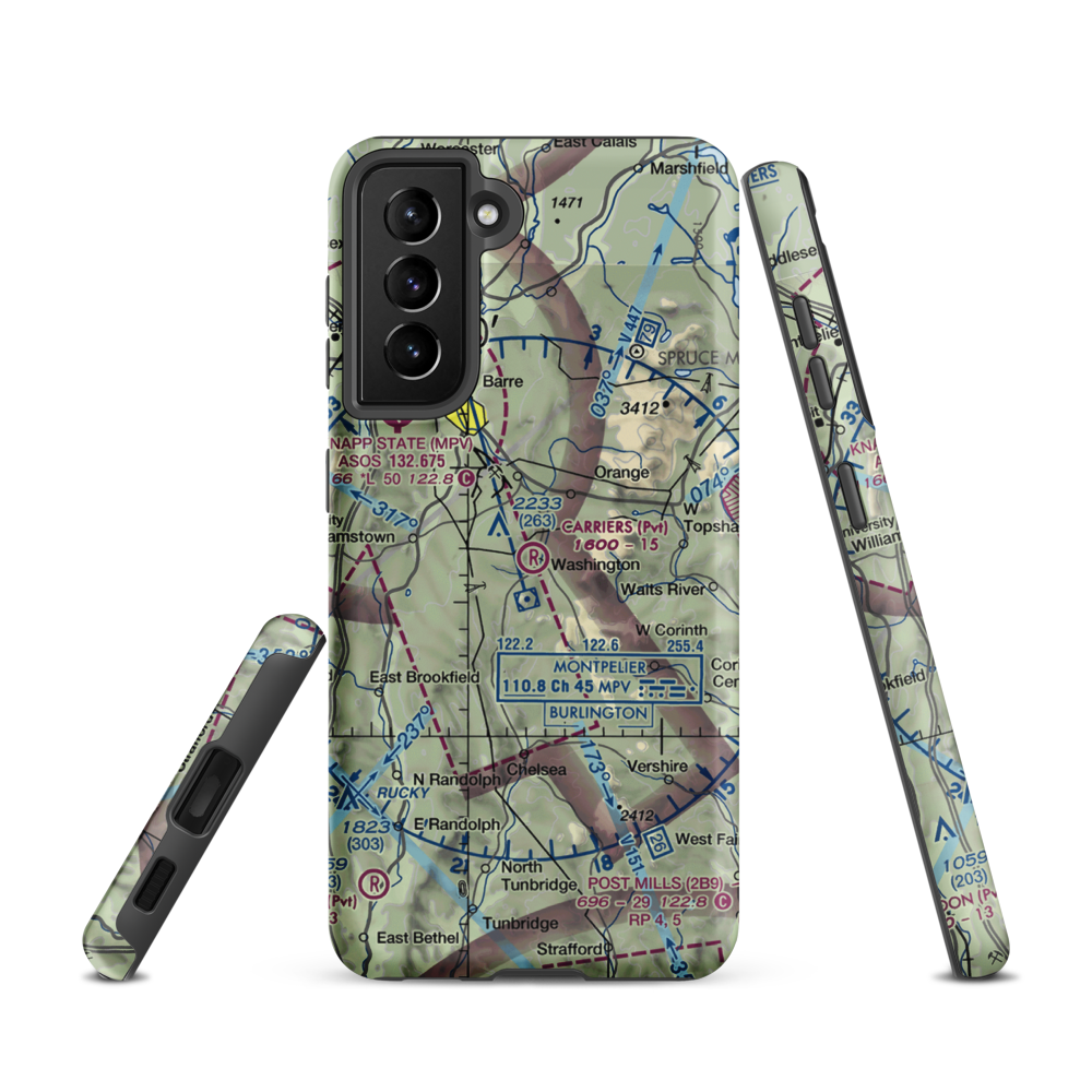 Carriers Skypark Airport (VT31) VFR Sectional Samsung Phone Case Samsung Galaxy S21 model shown