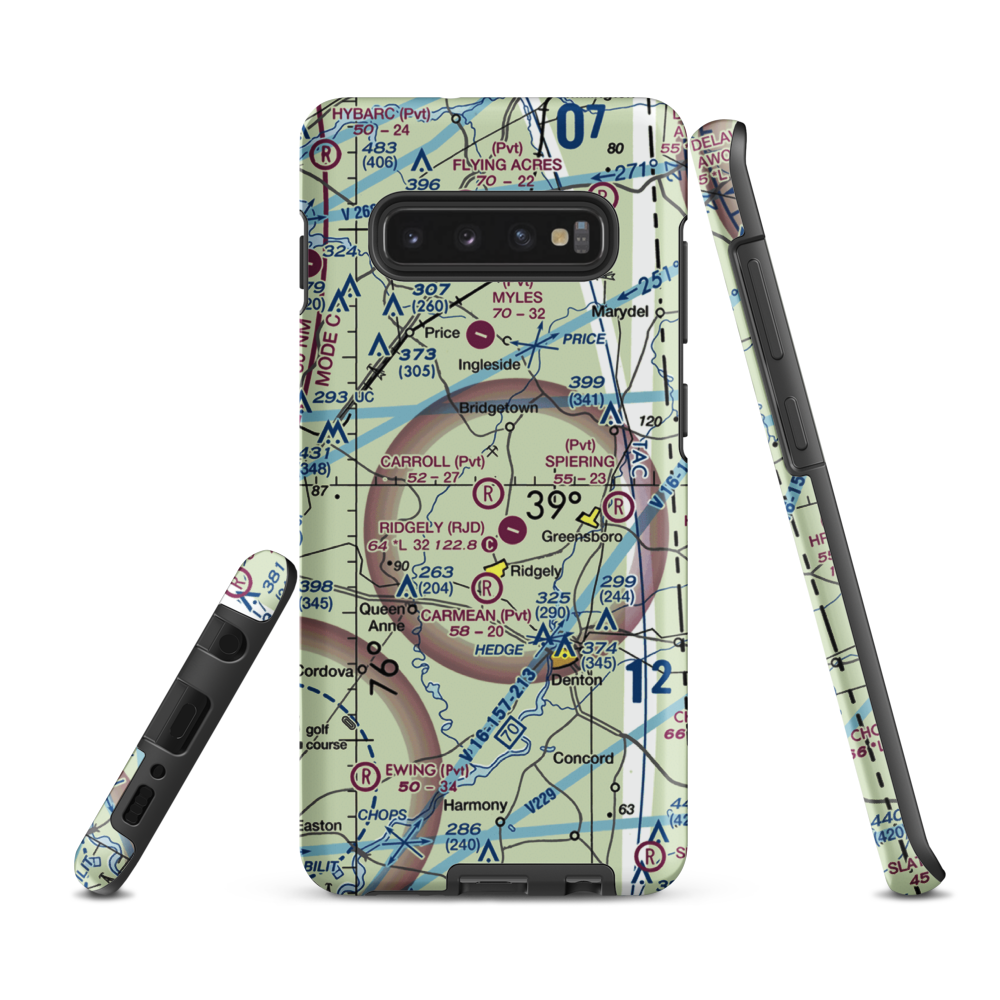 Carroll Airport (21MD) VFR Sectional Samsung Phone Case Samsung Galaxy S10 Plus model shown