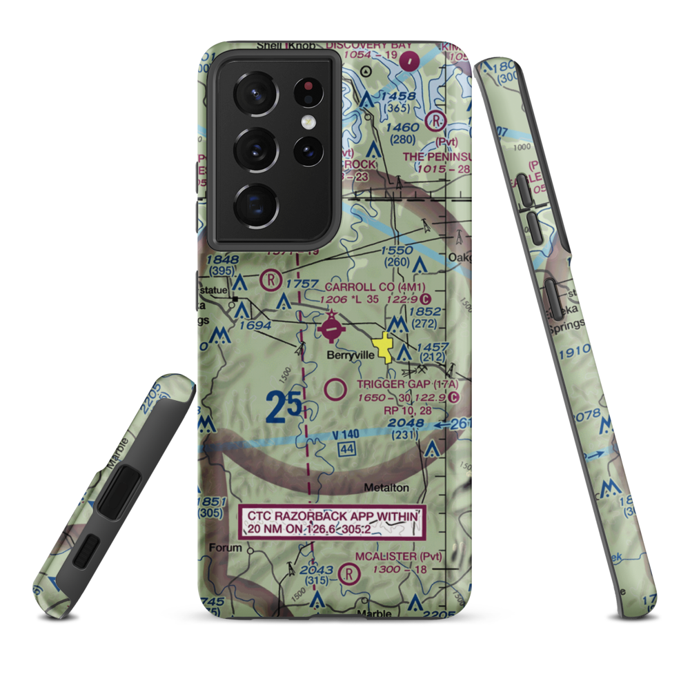 Carroll County Airport (4M1) VFR Sectional Samsung Phone Case Samsung Galaxy S21 Plus model shown