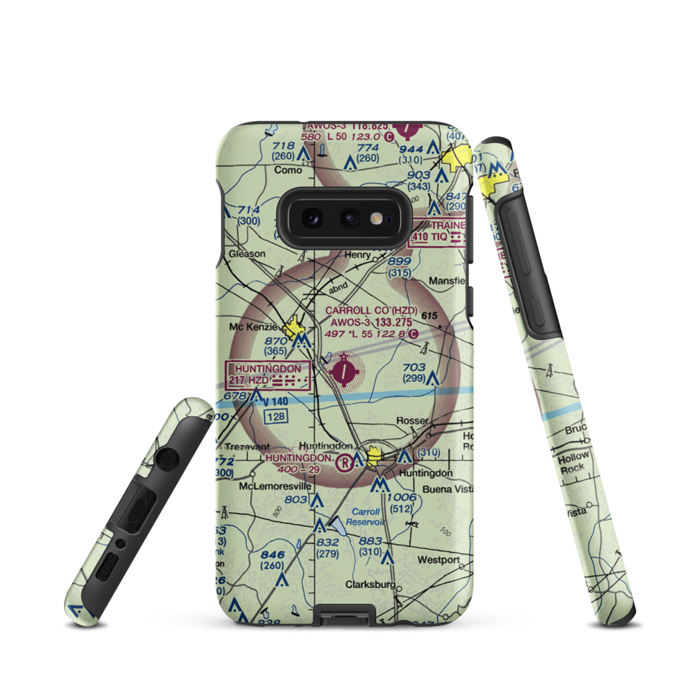 Carroll County Airport (HZD) VFR Sectional Samsung Phone Case Samsung Galaxy S10e model shown