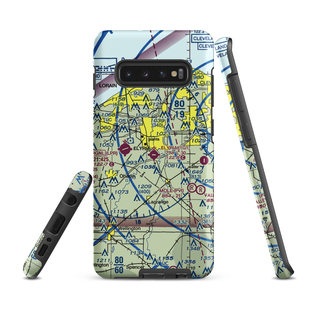 Carroll's Airport (OI22) VFR Sectional Samsung Phone Case Samsung Galaxy S10 Plus model shown