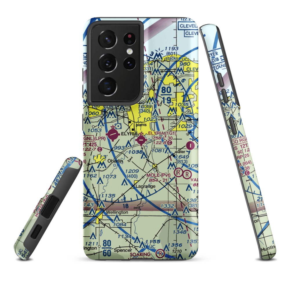 Carroll's Airport (OI22) VFR Sectional Samsung Phone Case Samsung Galaxy S21 Ultra model shown