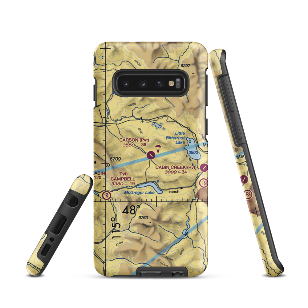 Carson Field (MT53) VFR Sectional Samsung Phone Case Samsung Galaxy S10 model shown