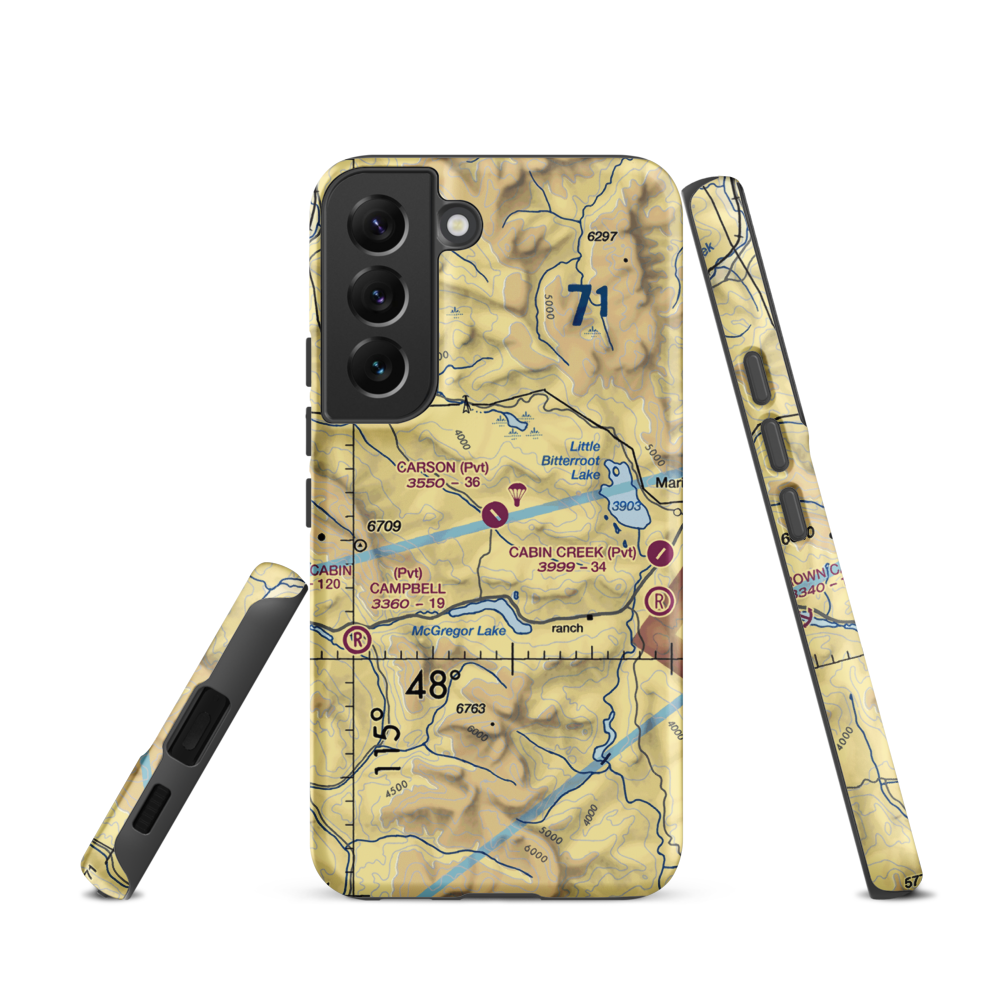 Carson Field (MT53) VFR Sectional Samsung Phone Case Samsung Galaxy S22 model shown