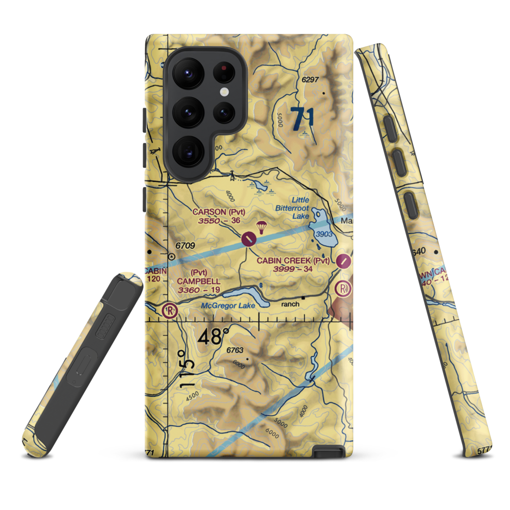 Carson Field (MT53) VFR Sectional Samsung Phone Case Samsung Galaxy S22 Ultra model shown