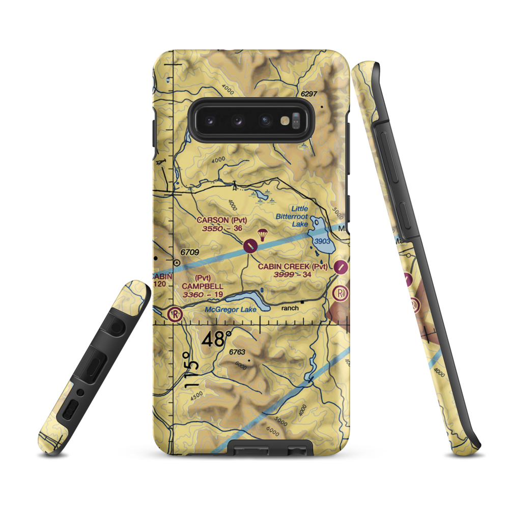 Carson Field (MT53) VFR Sectional Samsung Phone Case Samsung Galaxy S10 Plus model shown